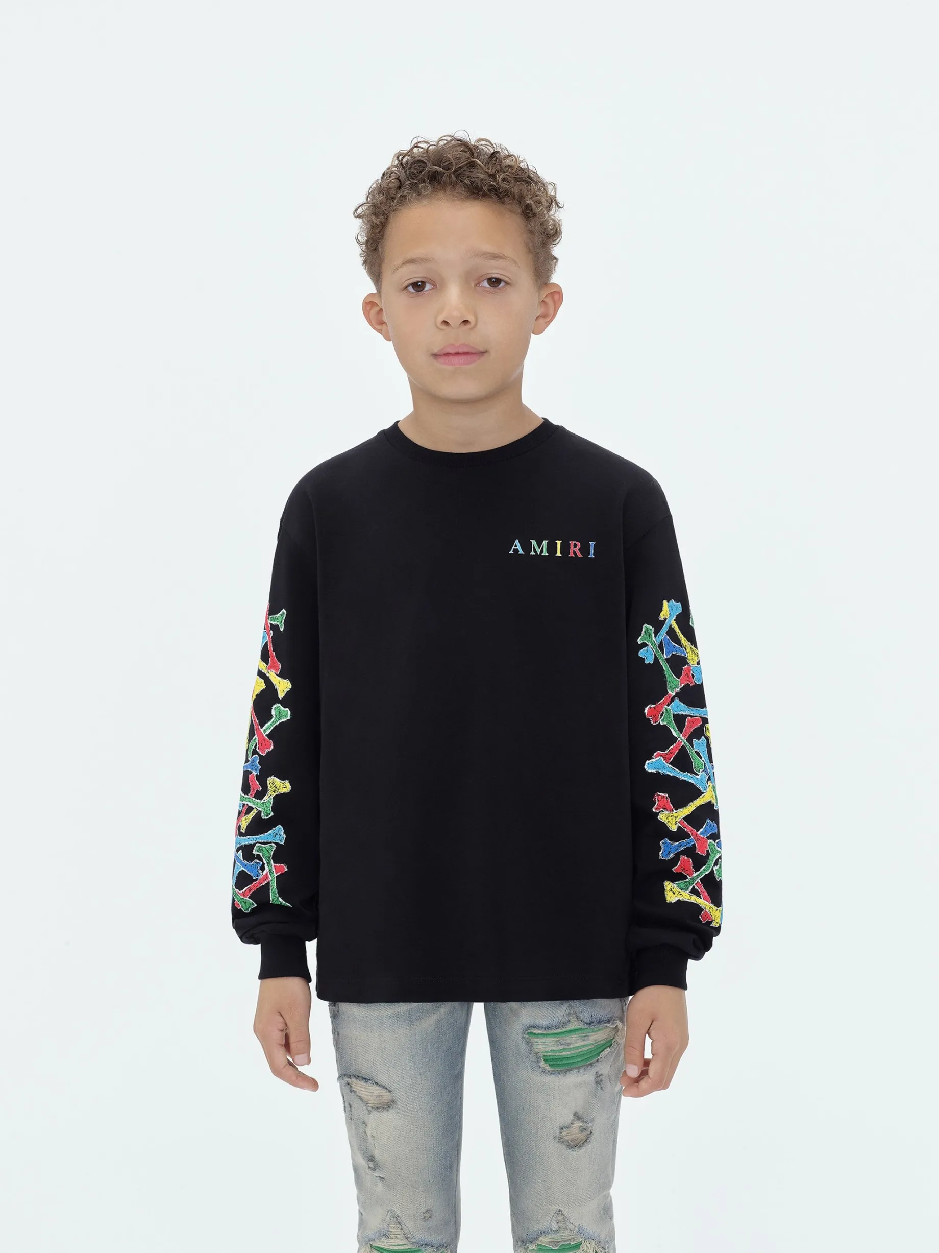 AMIRI BONES SCRIBBLE LONG SLEEVE TEE