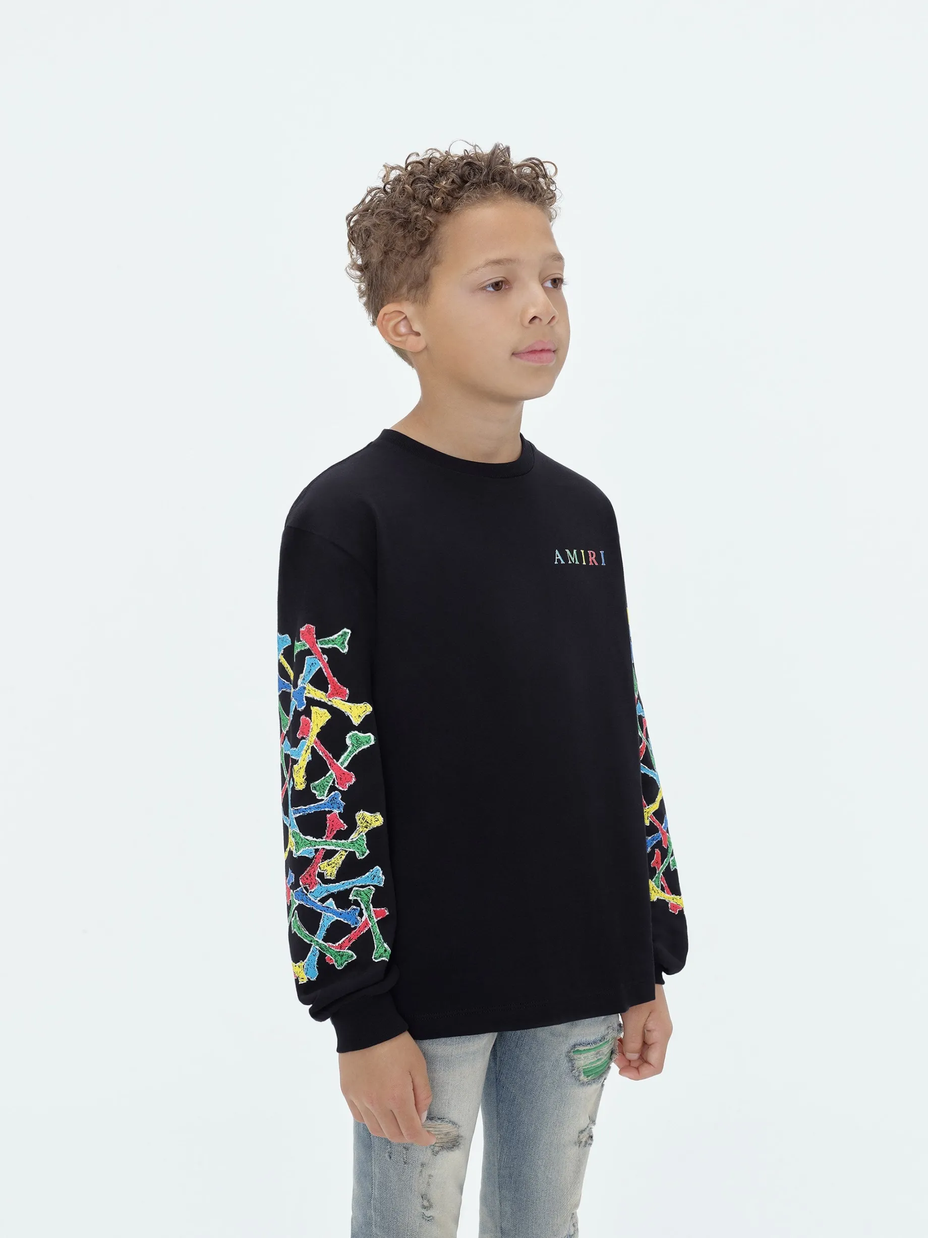 AMIRI BONES SCRIBBLE LONG SLEEVE TEE