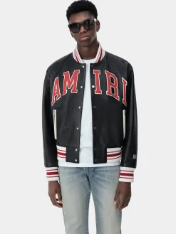 AMIRI LEATHER BOMBER