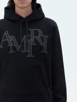 AMIRI STAGGERED LOGO HOODIE