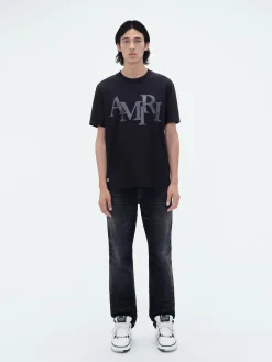 AMIRI STAGGERED LOGO TEE