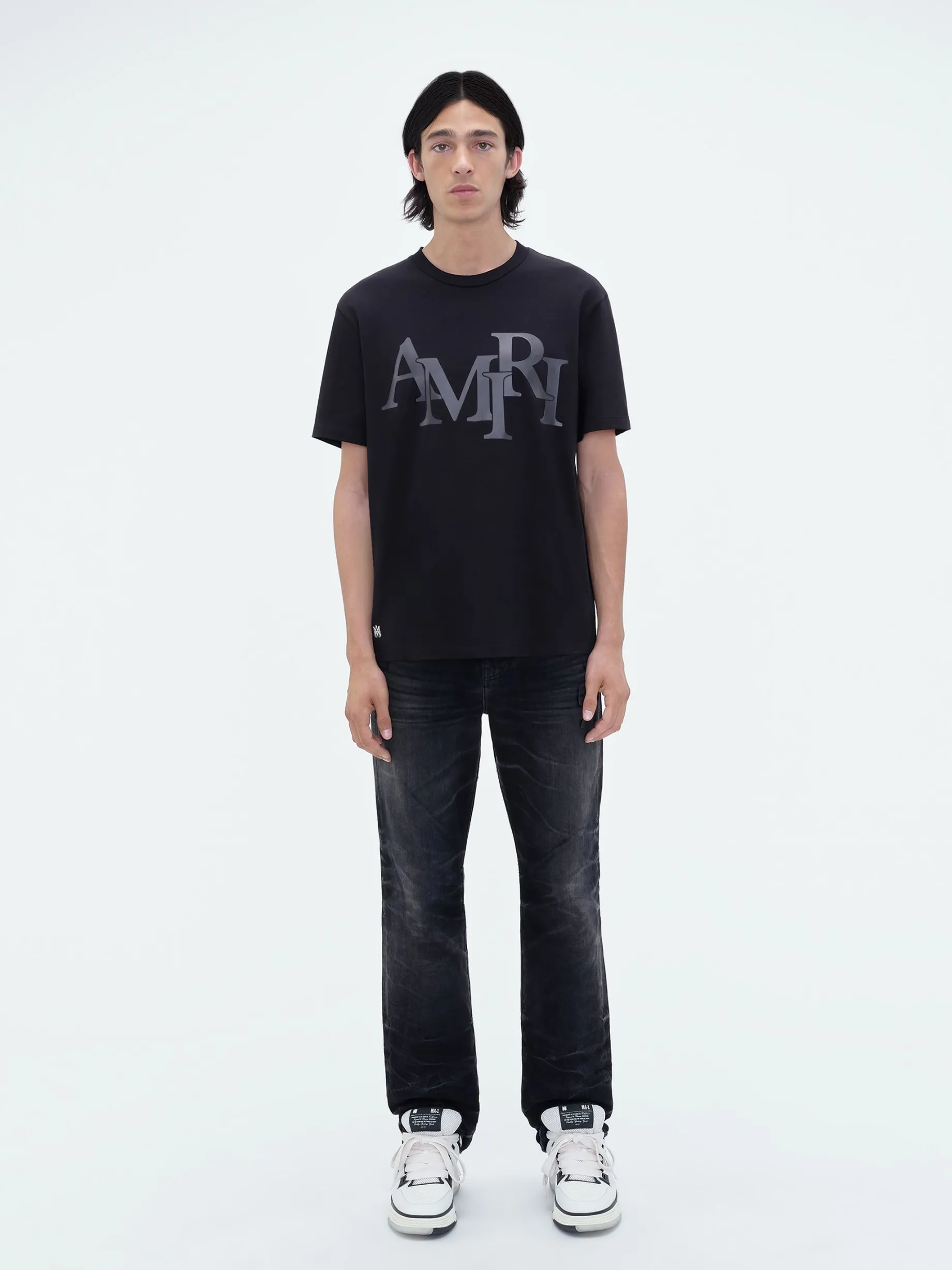 AMIRI STAGGERED LOGO TEE
