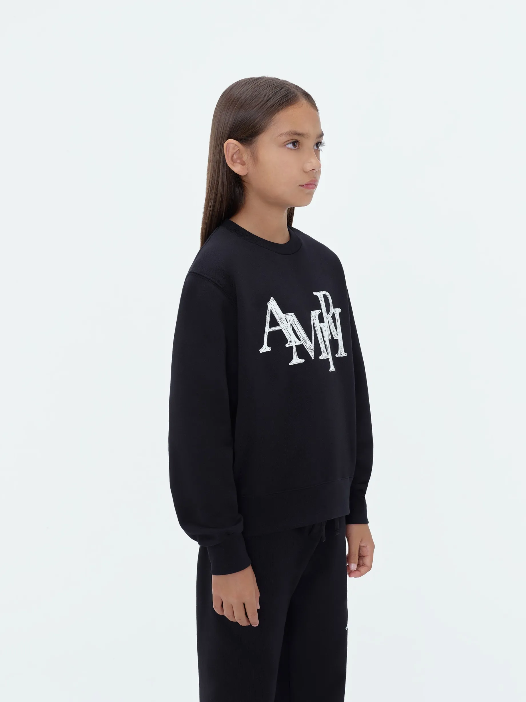 AMIRI STAGGERED SCRIBBLE CREWNECK