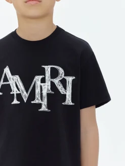 AMIRI STAGGERED SCRIBBLE TEE