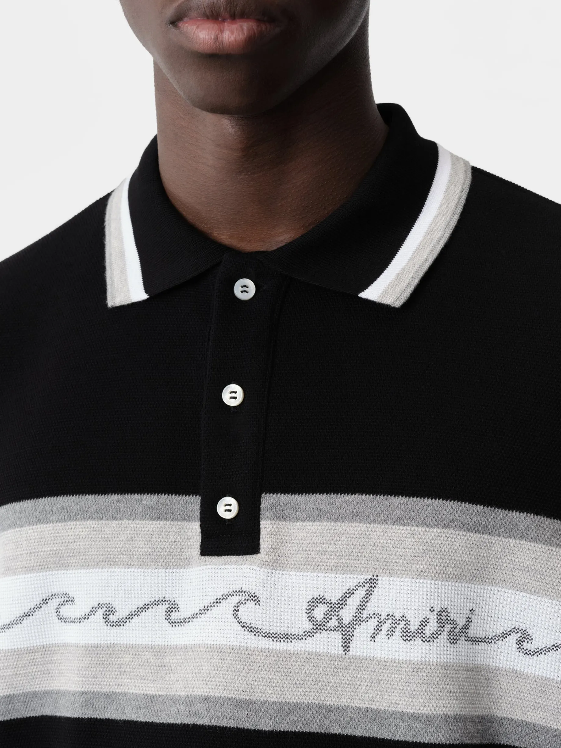 AMIRI WAVE BAJA STRIPE POLO