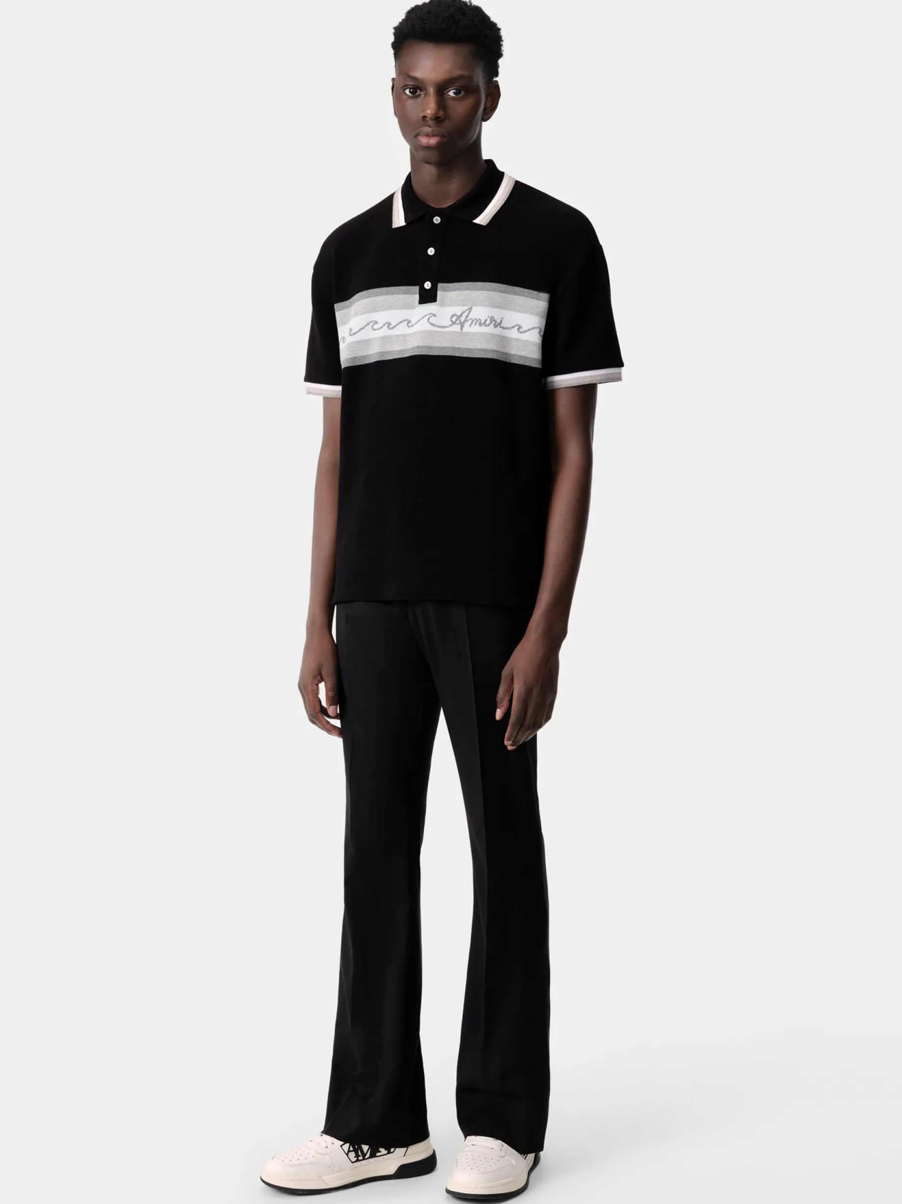 AMIRI WAVE BAJA STRIPE POLO