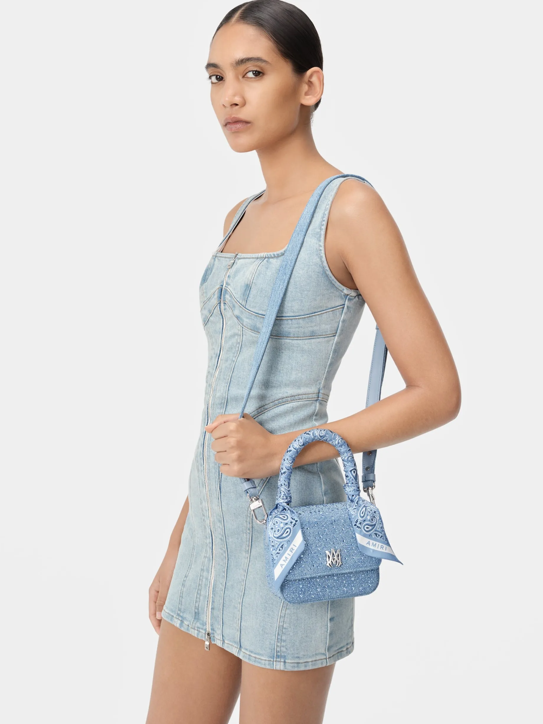 CRYSTAL DENIM MICRO MA BAG
