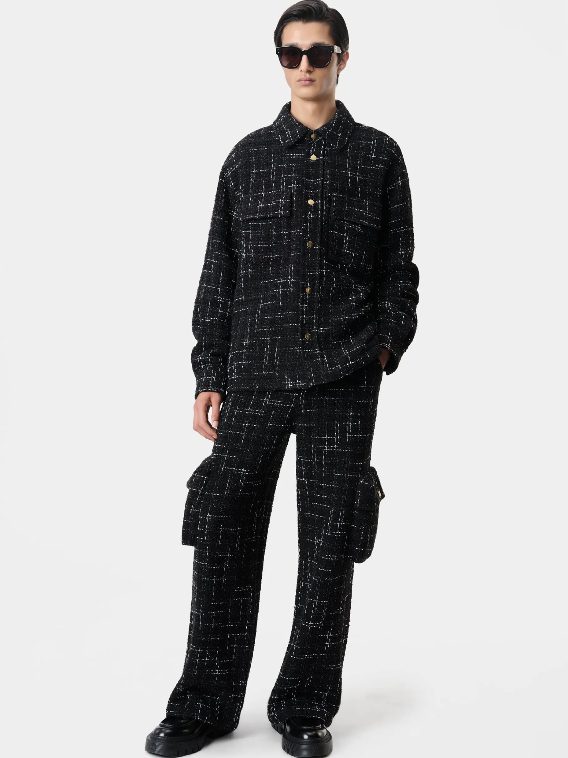 FLECK TWEED PADDED OVERSHIRT