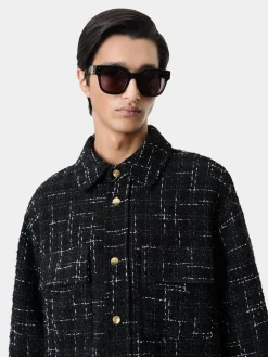 FLECK TWEED PADDED OVERSHIRT
