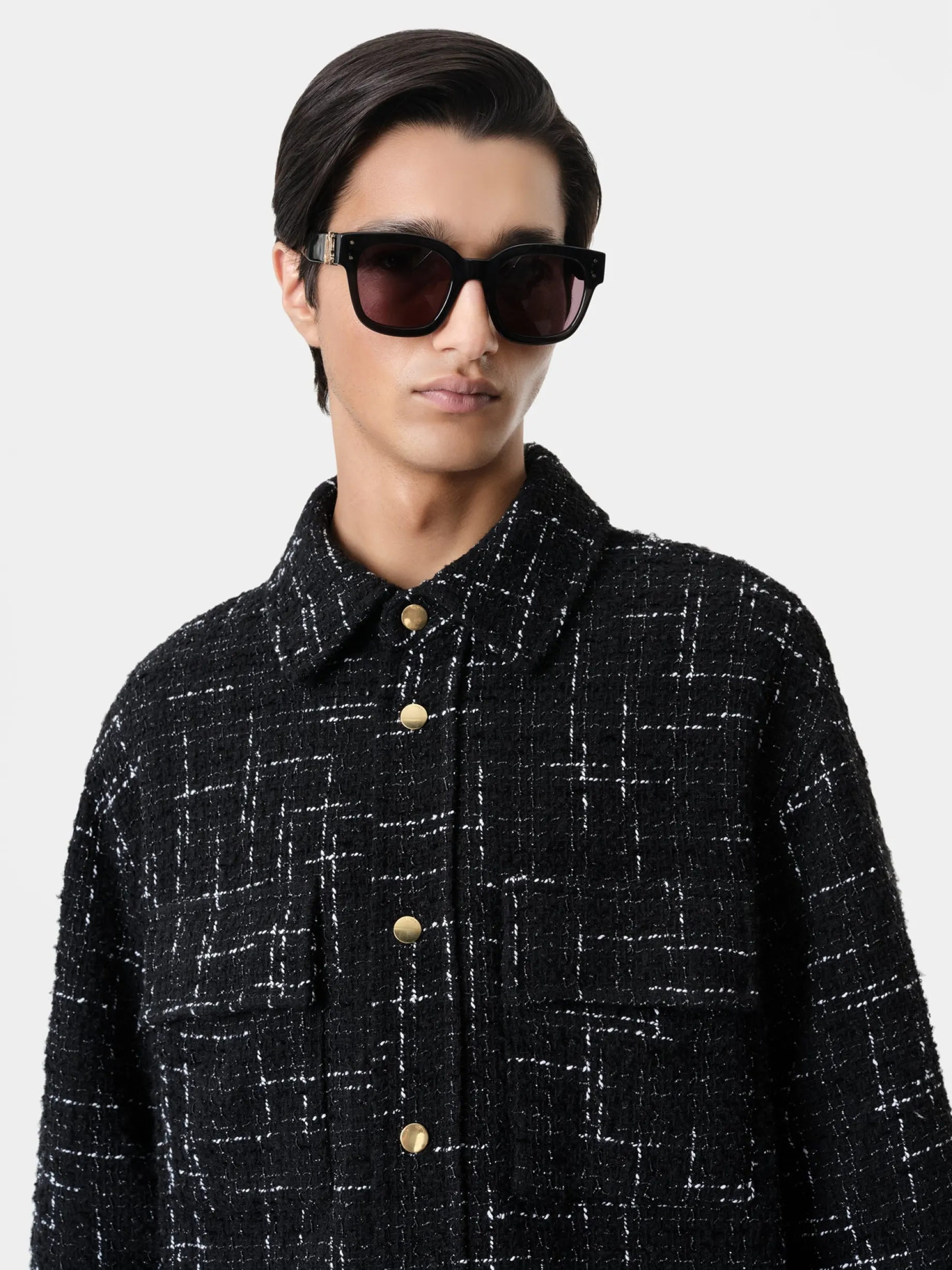 FLECK TWEED PADDED OVERSHIRT