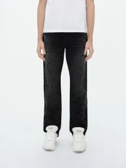 FLORAL CRYSTAL STRAIGHT JEAN