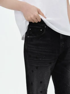 FLORAL CRYSTAL STRAIGHT JEAN