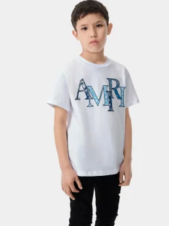 KIDS' AMIRI BANDANA STAGGERED TEE