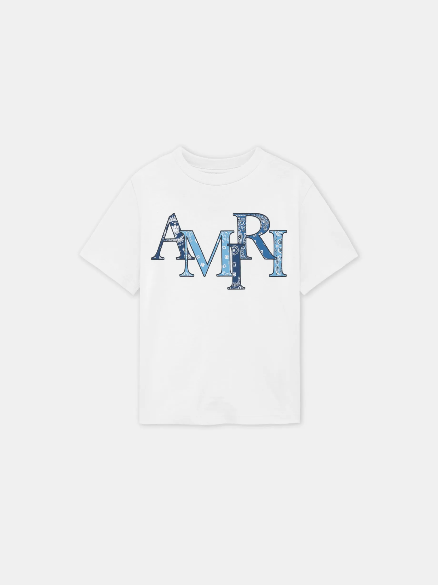 KIDS' AMIRI BANDANA STAGGERED TEE