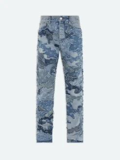 PATCHWORK CAMO STRAIGHT JEAN