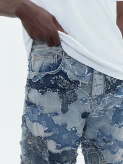 PATCHWORK CAMO STRAIGHT JEAN