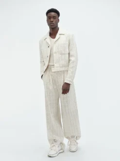 SEQUIN BOUCLE DOUBLE PLEATED PANT