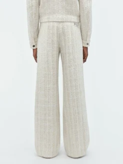 SEQUIN BOUCLE DOUBLE PLEATED PANT