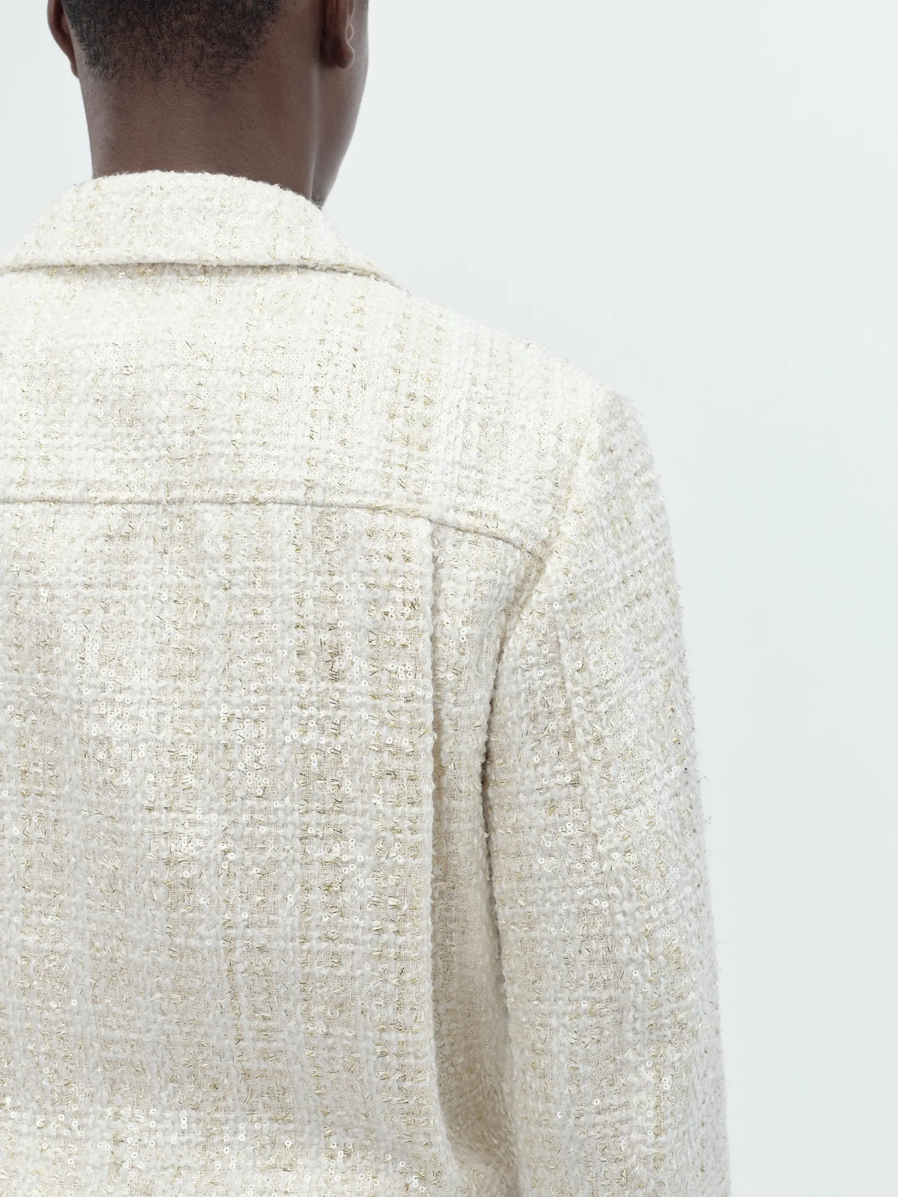 SEQUIN BOUCLE SHIRT JACKET