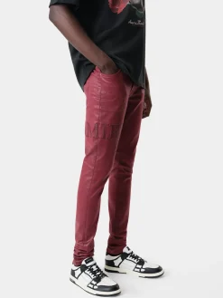 SERIF LOGO WAX SKINNY JEAN