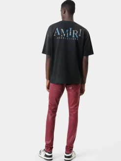 SERIF LOGO WAX SKINNY JEAN