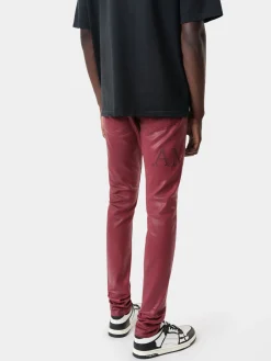 SERIF LOGO WAX SKINNY JEAN