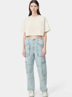 WOMEN'S AMIRI EMBROIDERED CROPPED TEE