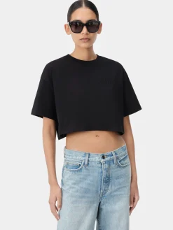 WOMEN'S AMIRI EMBROIDERED CROPPED TEE