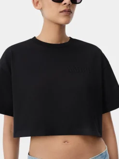 WOMEN'S AMIRI EMBROIDERED CROPPED TEE