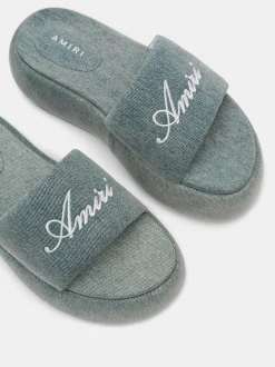 WOMEN'S AMIRI PLATFORM DENIM SANDAL