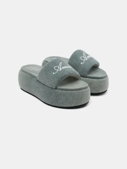 WOMEN'S AMIRI PLATFORM DENIM SANDAL