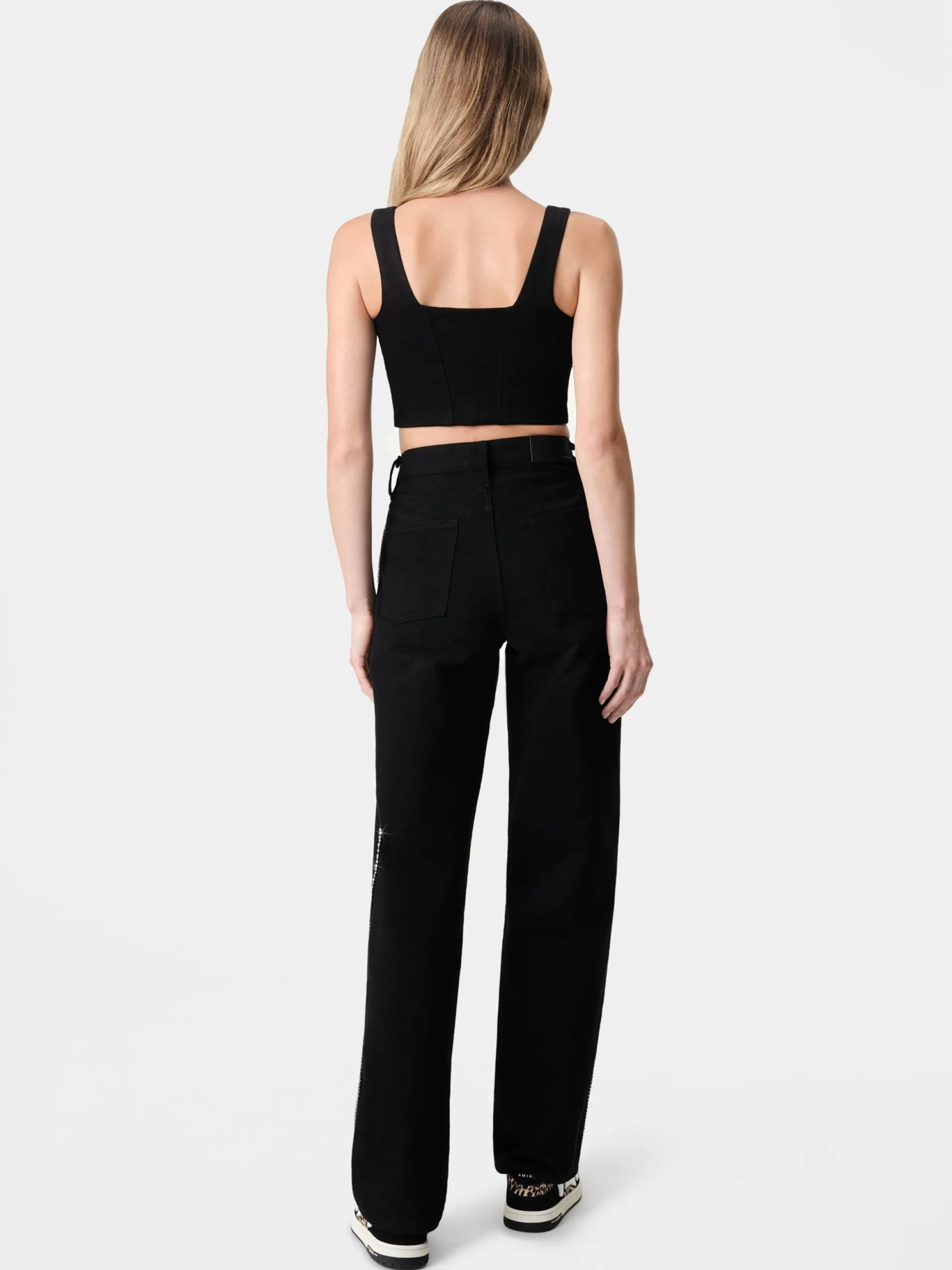 WOMEN'S CRYSTAL STRIPE WIDE STRAIGHT