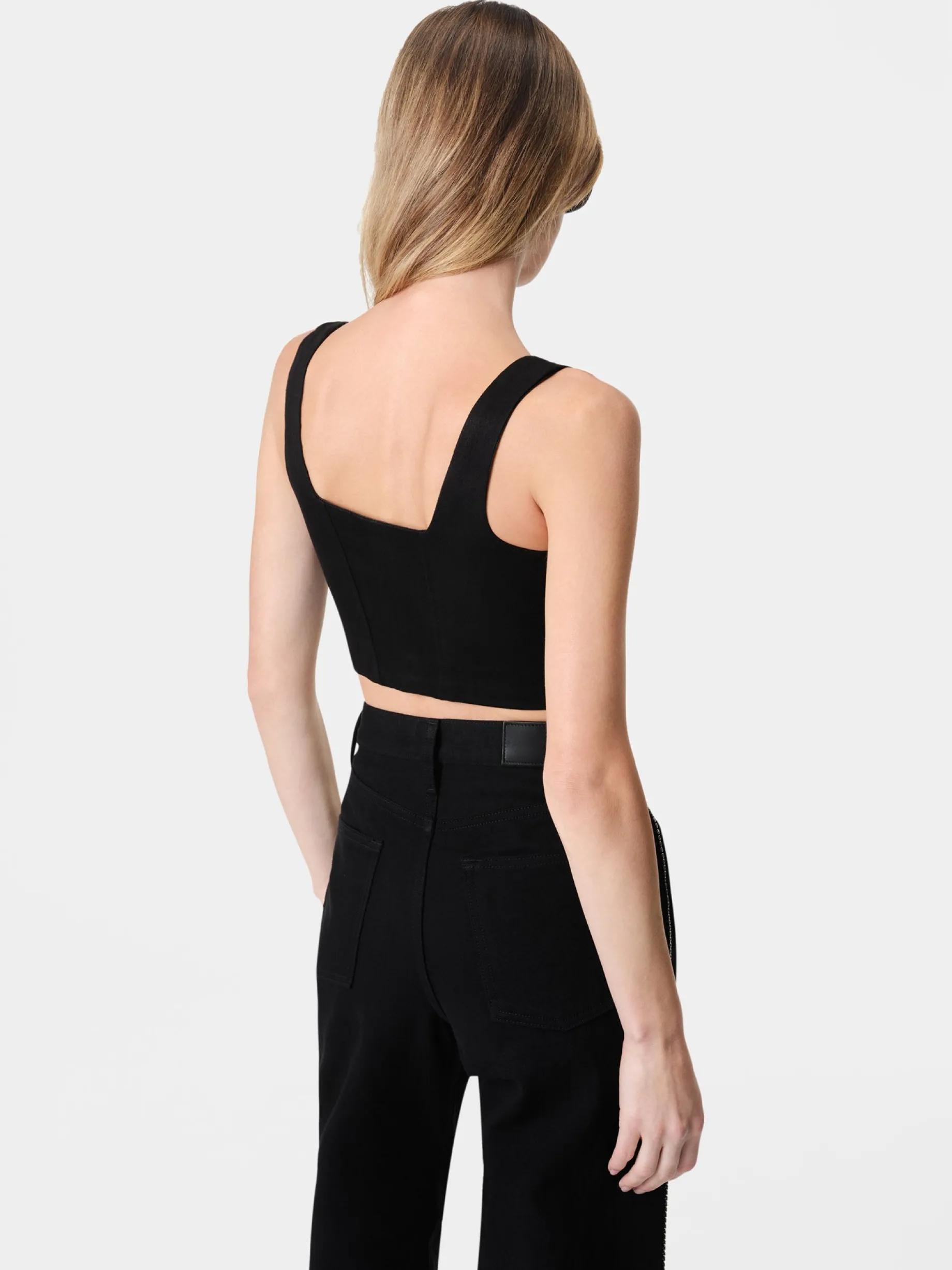 WOMEN'S CRYSTAL TRIMMED CORSET TOP