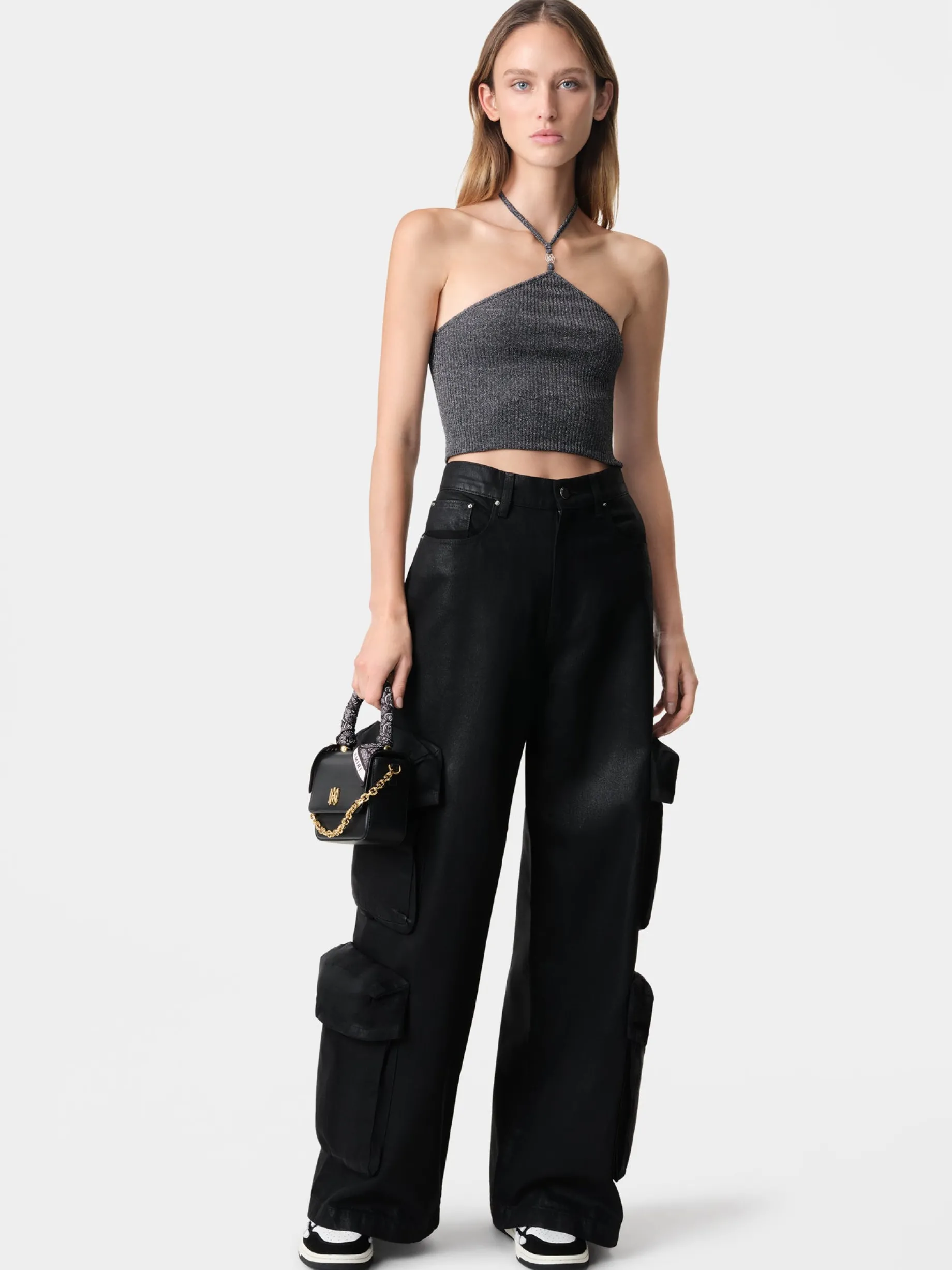 WOMEN'S LUREX HALTER TOP