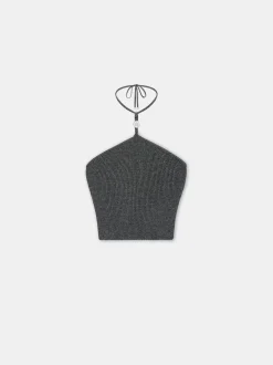 WOMEN'S LUREX HALTER TOP
