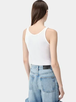 WOMEN'S MA EMBROIDERED RIBBED TANK