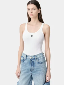 WOMEN'S MA EMBROIDERED RIBBED TANK