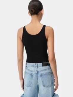 WOMEN'S MA EMBROIDERED RIBBED TANK