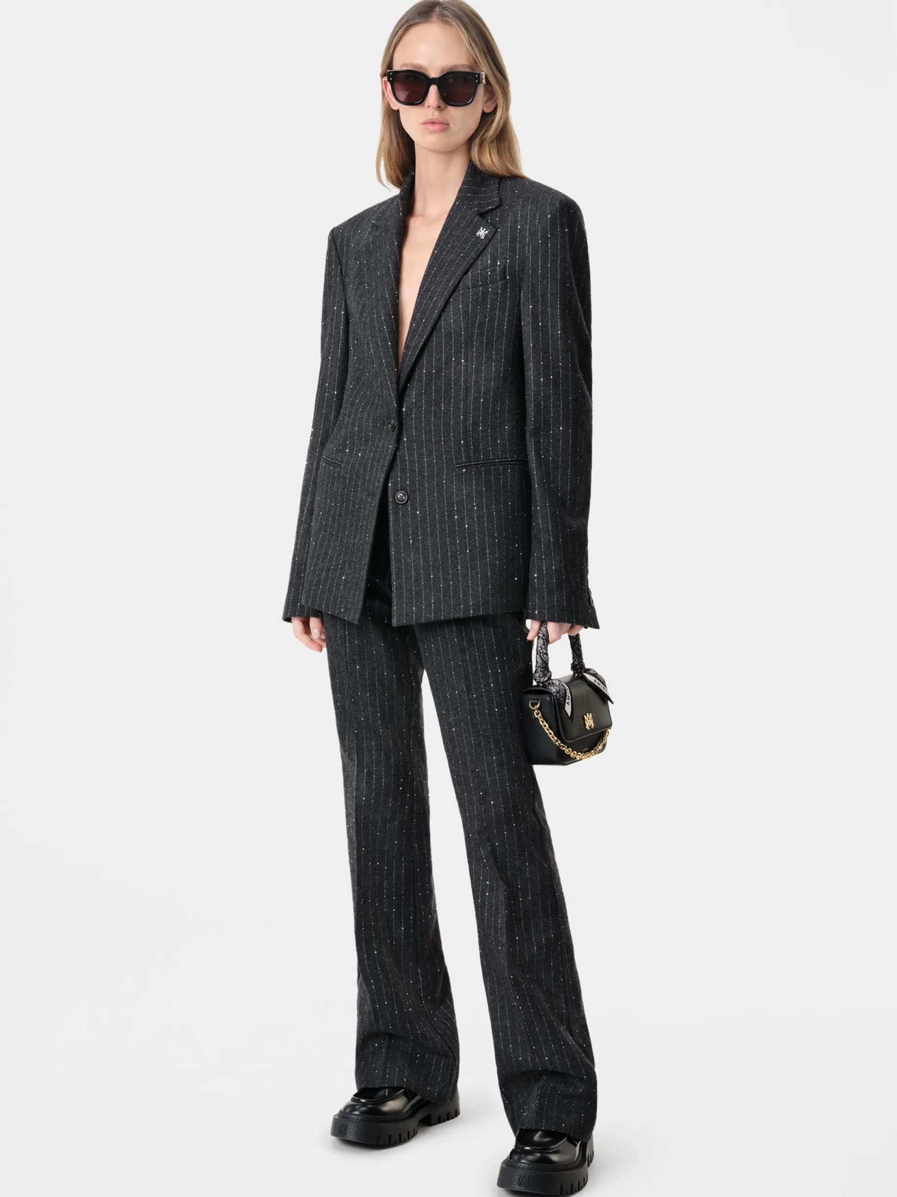WOMEN'S SEQUIN PINSTRIPE BLAZER