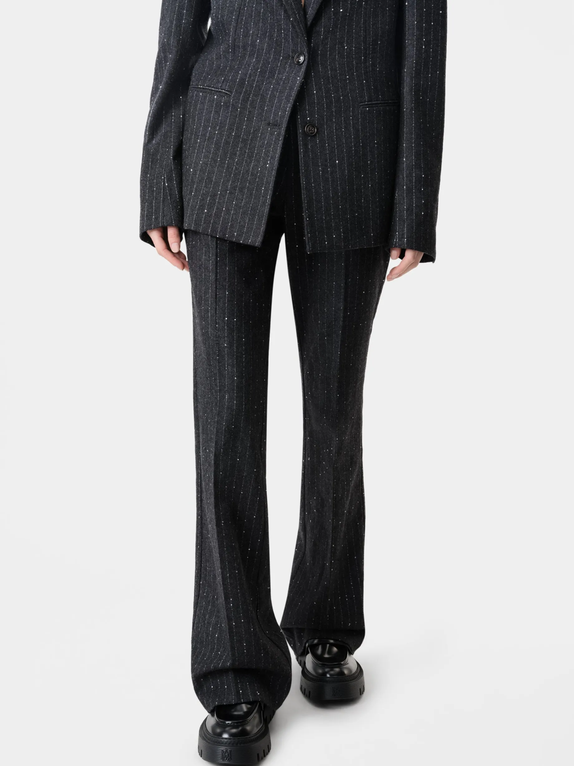 WOMEN'S SEQUIN PINSTRIPE KICK FLARE