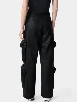 WOMEN'S WAXED BAGGY CARGO JEAN